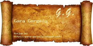 Gara Gergely névjegykártya